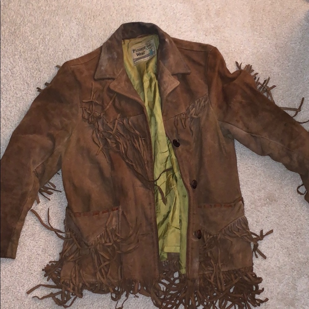 vintage leather tussle jacket